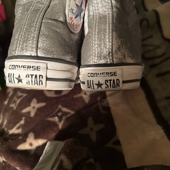 Converse Metallic Silver High-Tops - Picture 3 of 7